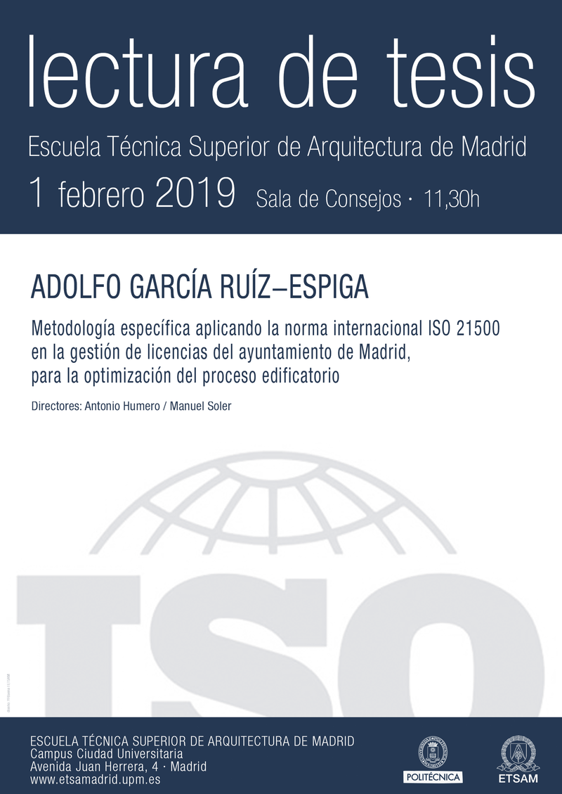 Metodología específica aplicando la norma internacional ISO 21500 en la gestión de licencias del ayuntamiento de Madrid, para la optimización del proceso edificatorio