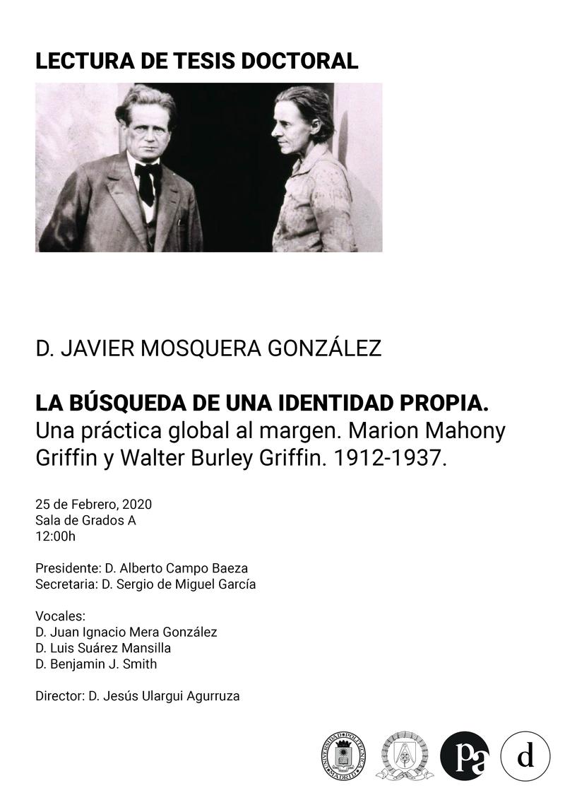 La búsqueda de una identidad propia. Una práctica global al margen. Marion Mahony Griffin y Walter Burley Griffin. 1912-1937.