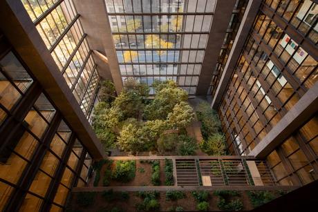 The Ford Foundation’s headquarters was one of the first buildings completed by Kevin Roche John Dinkeloo and Associates, in 1967. Photo by Simon Luethi/Ford Foundation